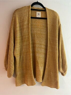 Rip Curl Open-Front Chunky Knit Cardigan - Mustard Gold